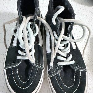 Vans Kids Black and White High-Top Sneakers